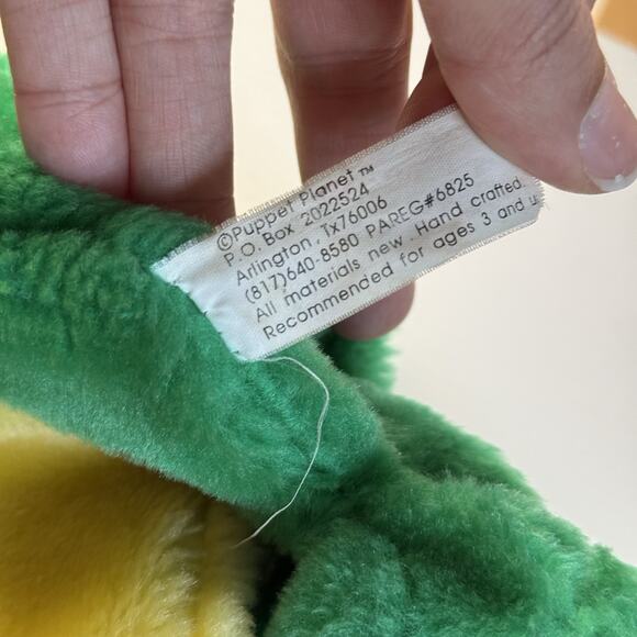 Rare Cute Vintage Green Plush Frog Hand Puppet Planet HTF Plastic Mouth Support - Picture 6 of 12